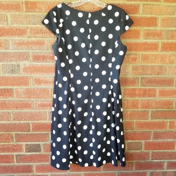 AB Studio Women's Black and White Polka Dot Dress - Picture 4 of 12